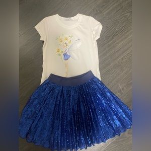 Monnalisa Blue Sparkle Girl Set